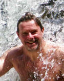 Mike enjoying a break at a waterfall