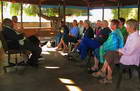 Team meeting with the Kgosi in Mahalapye