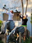 Lauren & Casey posing in front of Lemepe Lodge